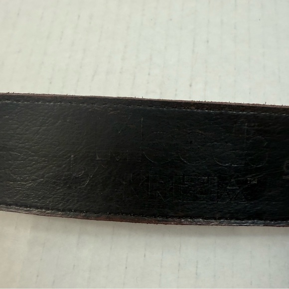 Vintage Moods by Kronos Brown Leather Belt with Brass Buckle Size Medium - Picture 6 of 9